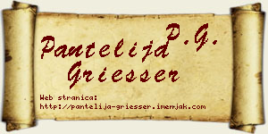 Pantelija Griesser vizit kartica